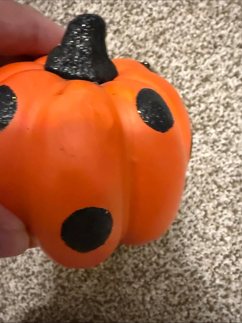 🏖️ 10 items for $20☀️ Decorative Polka Dot and Striped Pumpkin Set - Orange